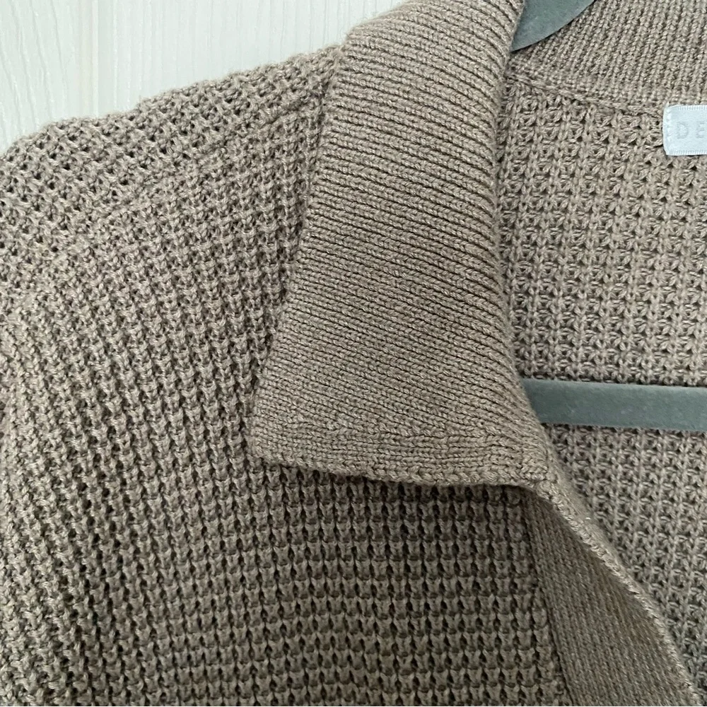 Wool Blend Knit Polo Sweater Women Long Sleeve V Neck Top With Collar - Picture 5 of 9